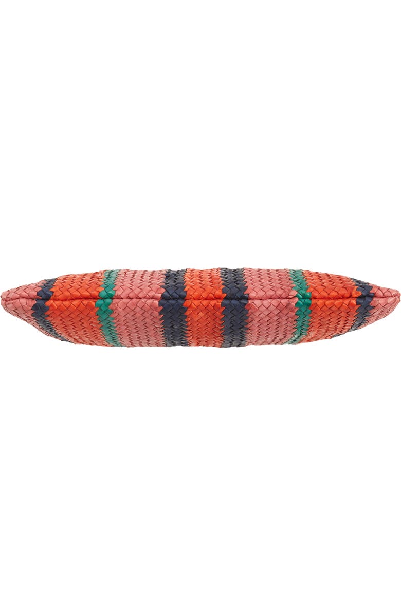 Clare V. Stripe Woven Leather Clutch, Alternate, color,