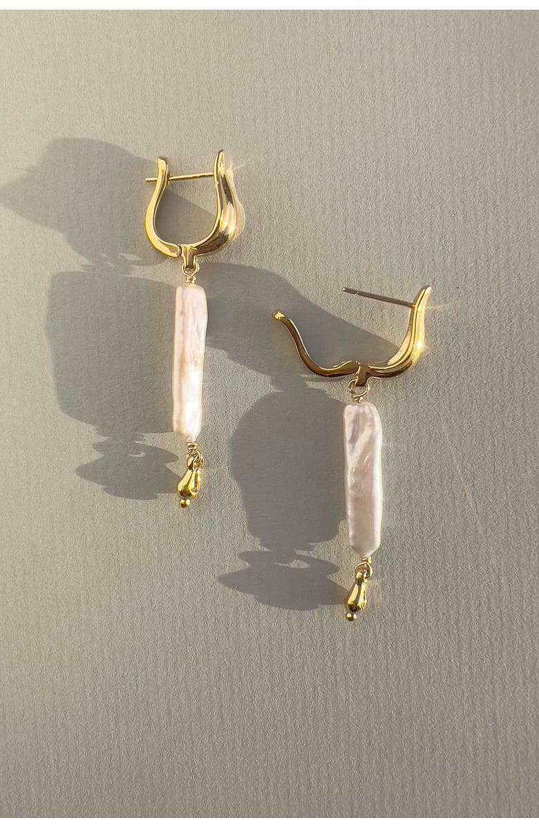 Astor & Orion Artemis Pearl Huggies, Alternate, color, Gold