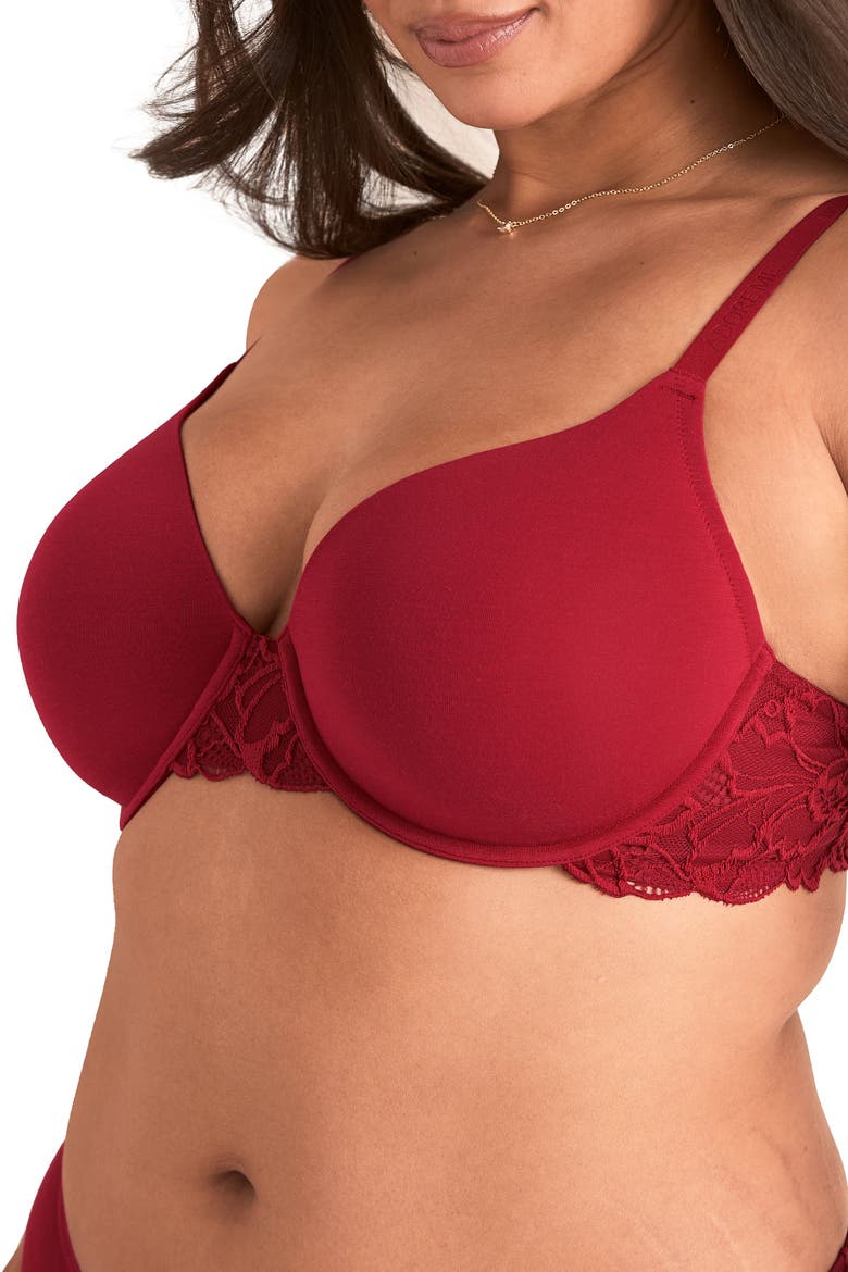 Teagan Contour Full Coverage Bra, Alternate, color, Dark red
