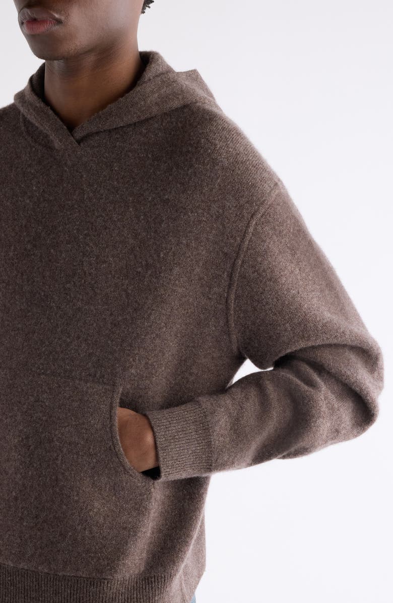 Acne Studios Klama Hooded Cashmere Blend Sweater, Alternate, color, Walnut Brown
