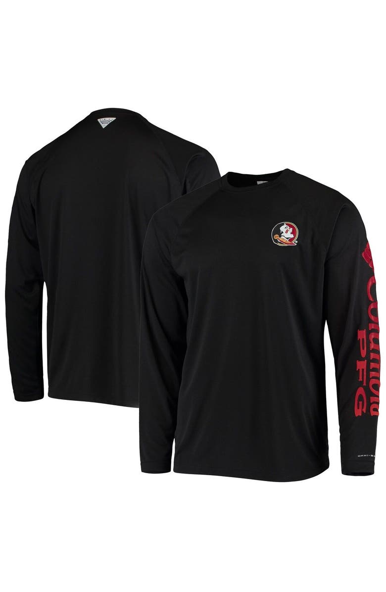 Columbia Men's Columbia Black Florida State Seminoles Terminal Tackle Omni-Shade Raglan Long Sleeve T-Shirt, Main, color, 
