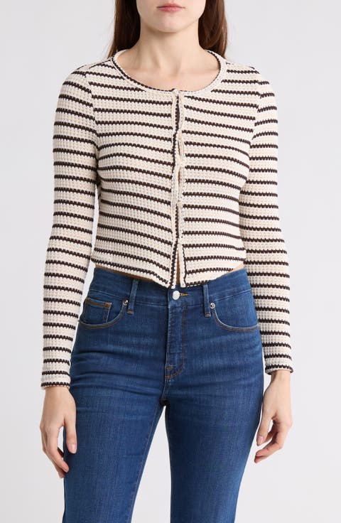 Stripe Button Down Cardigan