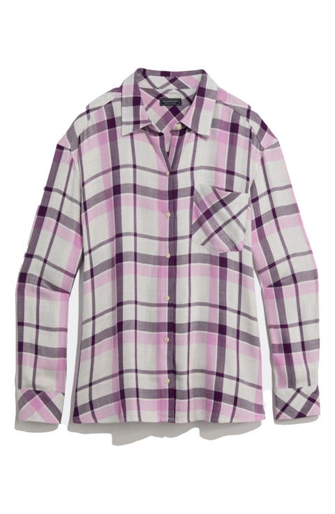 Plaid Button-Up Shirt