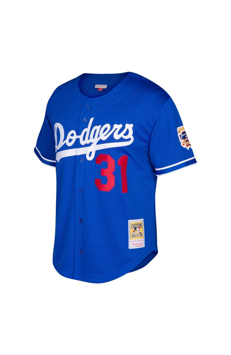 Mitchell & Ness Men's Mitchell & Ness Mike Piazza Royal Los Angeles Dodgers Cooperstown Collection Mesh Batting Practice Button-Up Jersey, Alternate, color, Royal