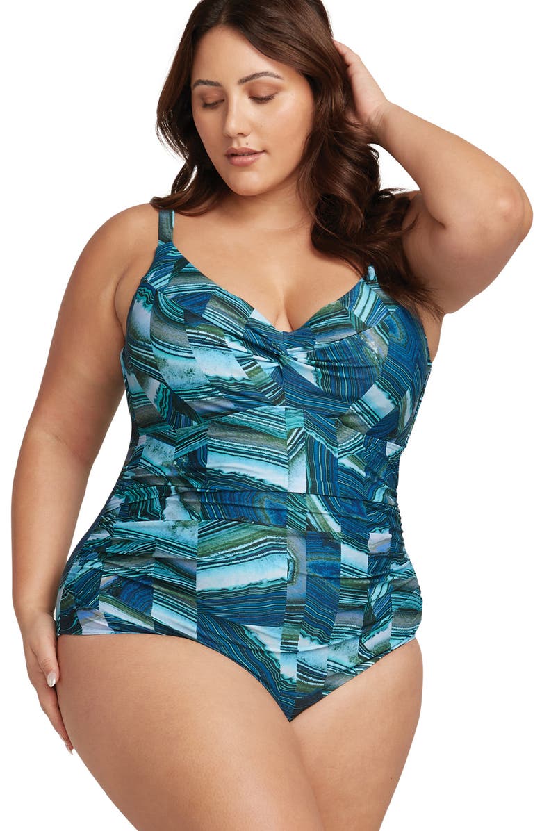 Artesands Chalcedony Monet DD- & E-Cup Underwire One-Piece Swimsuit, Alternate, color, 
