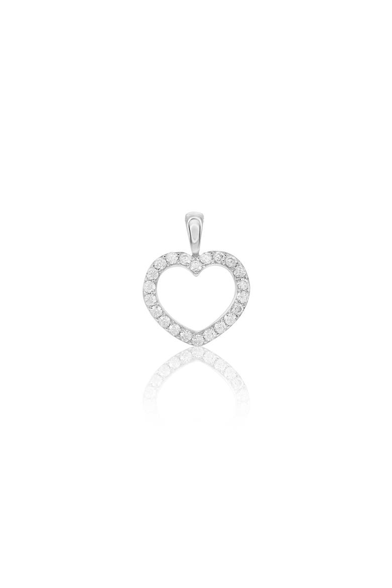 Sterling Silver Crystal Heart Pendant, Main, color, Silver