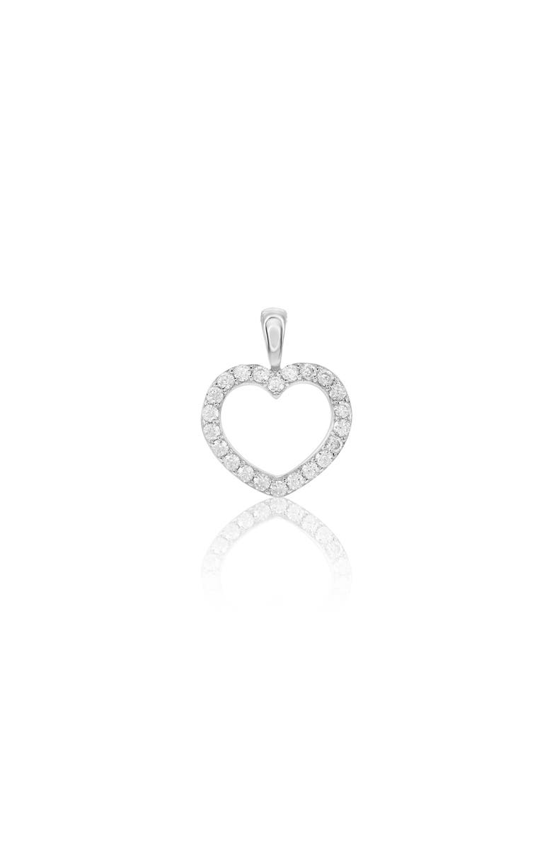 Donatello Gian Sterling Silver Crystal Heart Pendant, Main, color, Silver