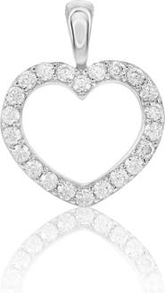 Donatello Gian Sterling Silver Crystal Heart Pendant