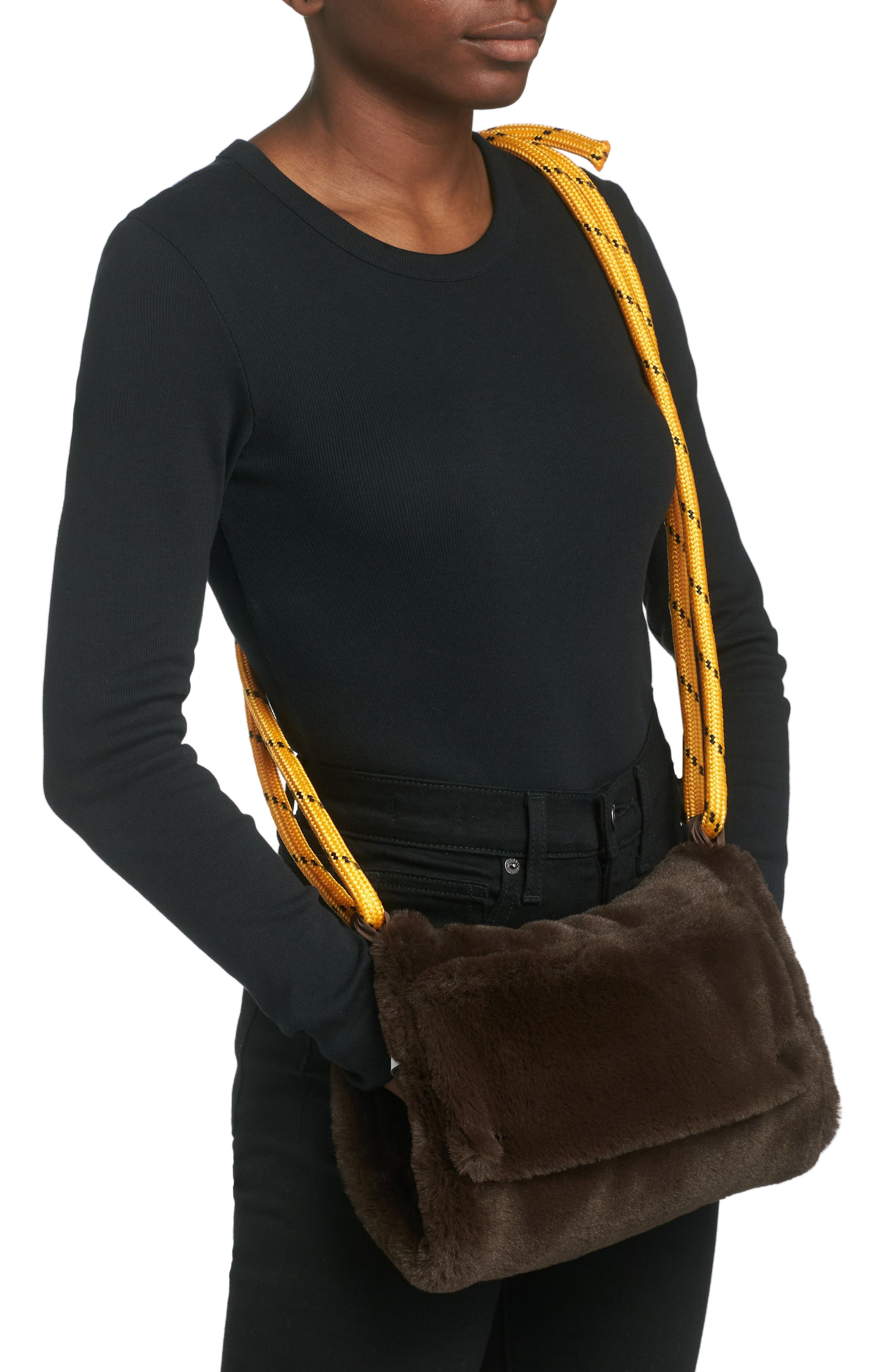 KkCo Faux Fur Muff Crossbody Bag, Alternate, color, 