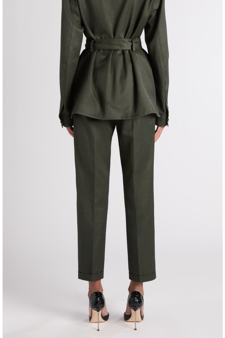 Twill Chino Ankle Pants, Alternate, color, DARK PINE