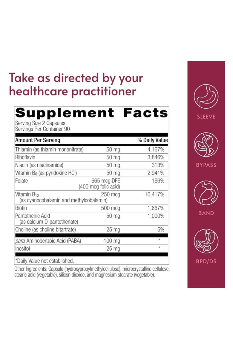 Vitamin B50 Complex High-Potency Easy-Digest Mini Capsules 180 Count, Alternate, color, None