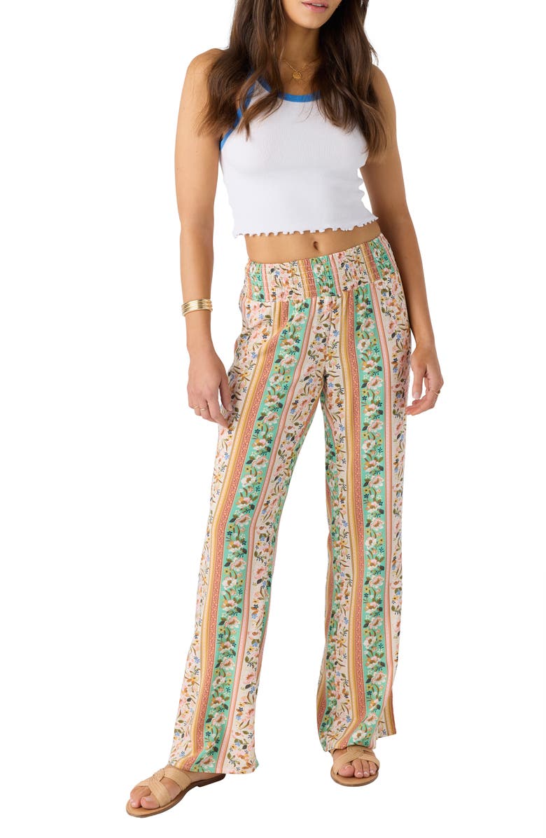 O'Neill Jonie Cora Floral Wide Leg Pants, Alternate, color, Tapioca