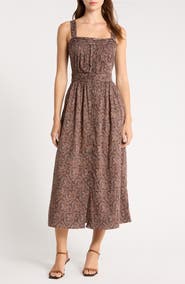 PAIGE Temecula Paisley Pintuck Cotton Dress
