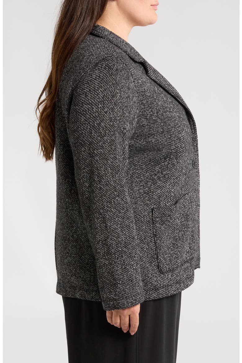 Organic Cotton Blazer, Alternate, color, BLACK/ WHITE