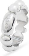 McQueen Men's Skull & Faux Pearl Ring