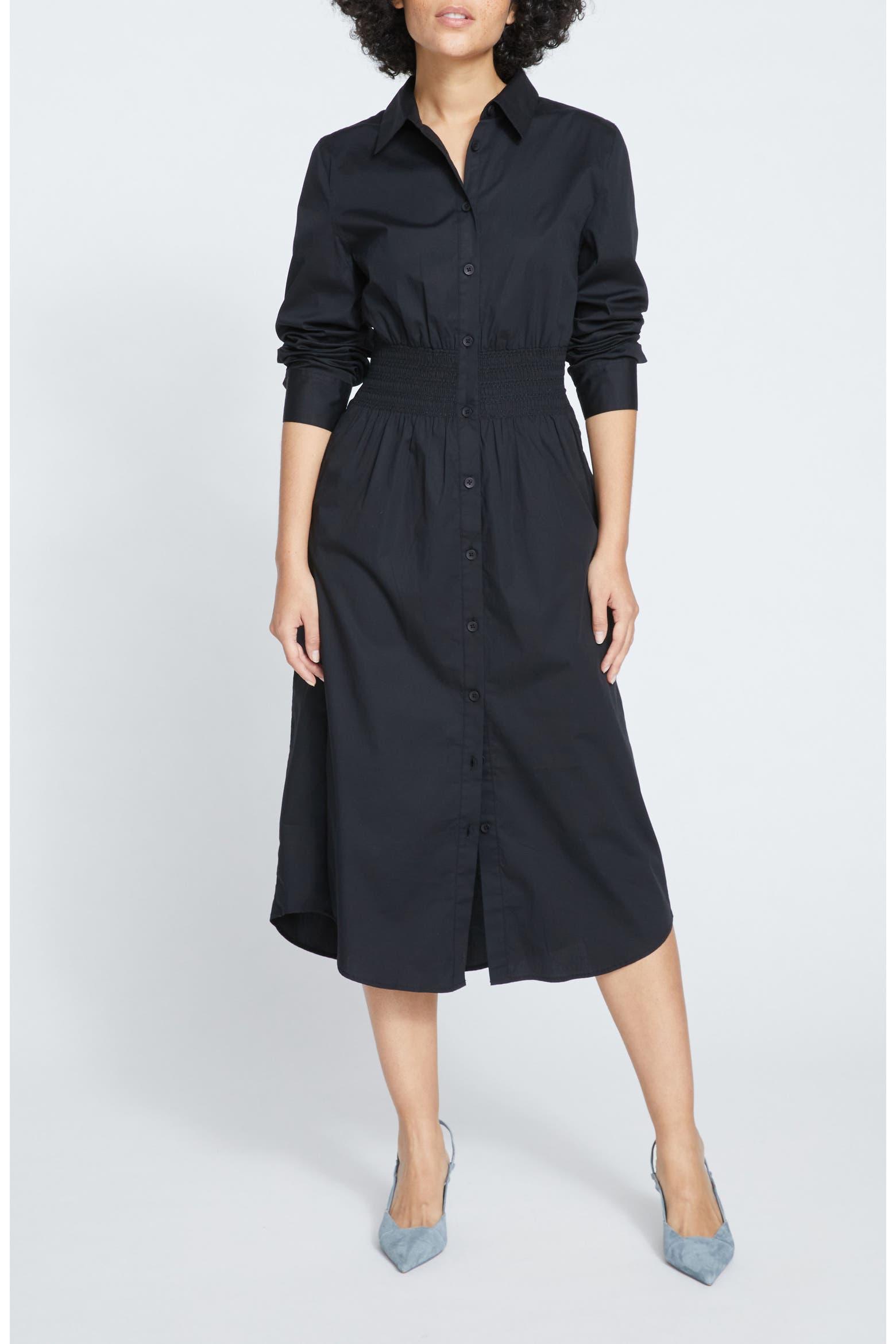 Smorck Universal Standard Hamptons Smock Waist Chambray Shirtdress (Women ...