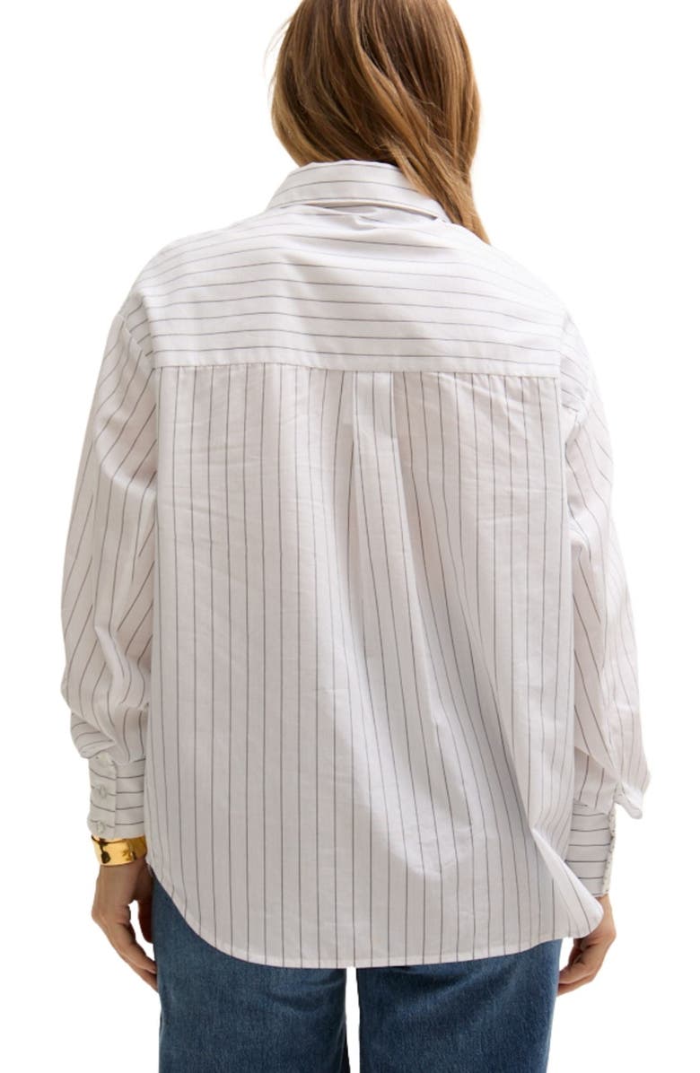 LILY AND LIONEL Dapper Double Placket Stripe Shirt, Alternate, color, White