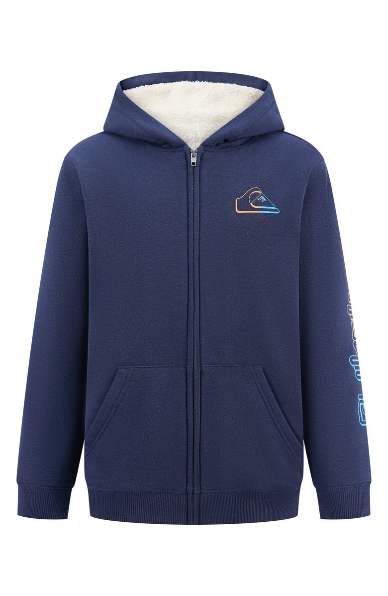 Quiksilver Kids' High Pile Fleece Lined Full Zip Hoodie, Main, color, Eclipse