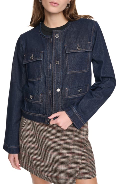 Mixed Media Denim Jacket