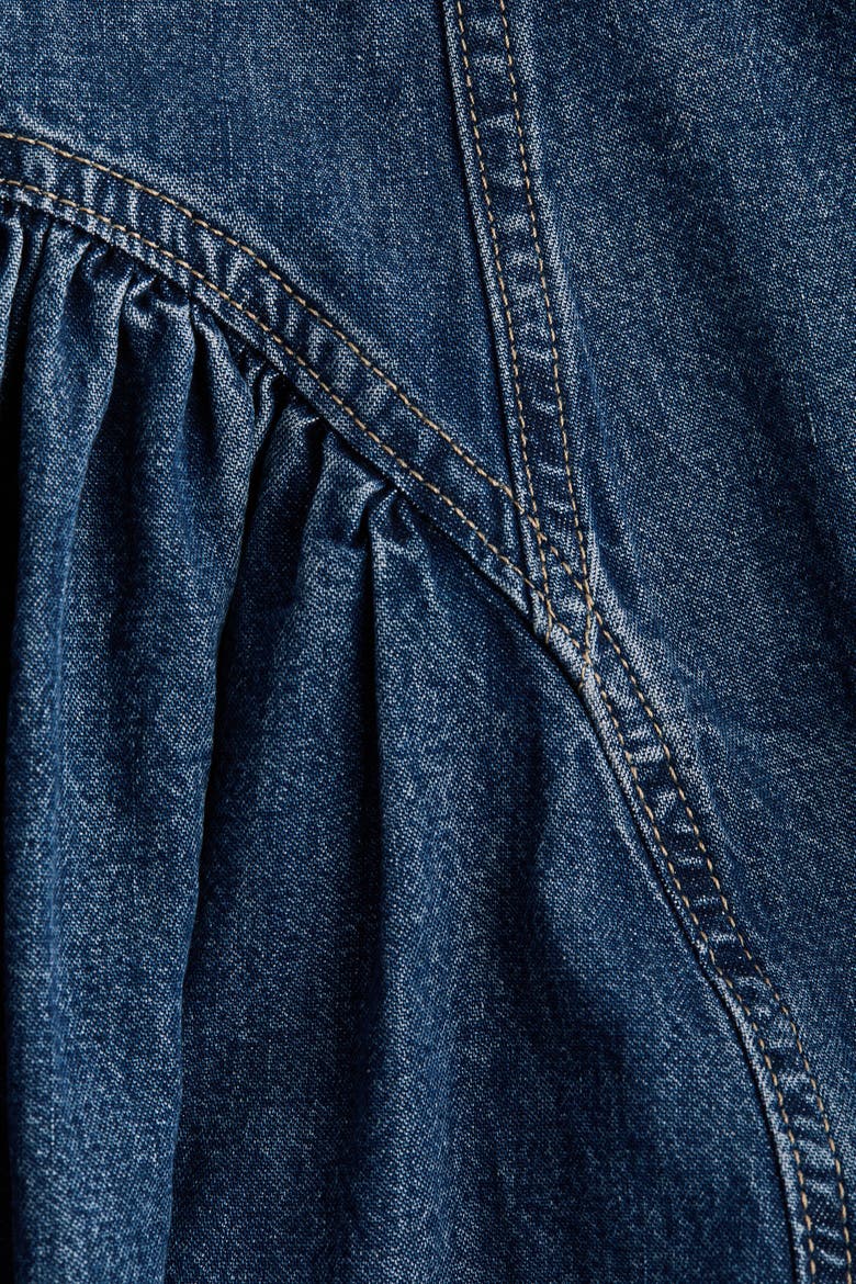 Flared-skirt Denim Dress, Alternate, color, Denim blue