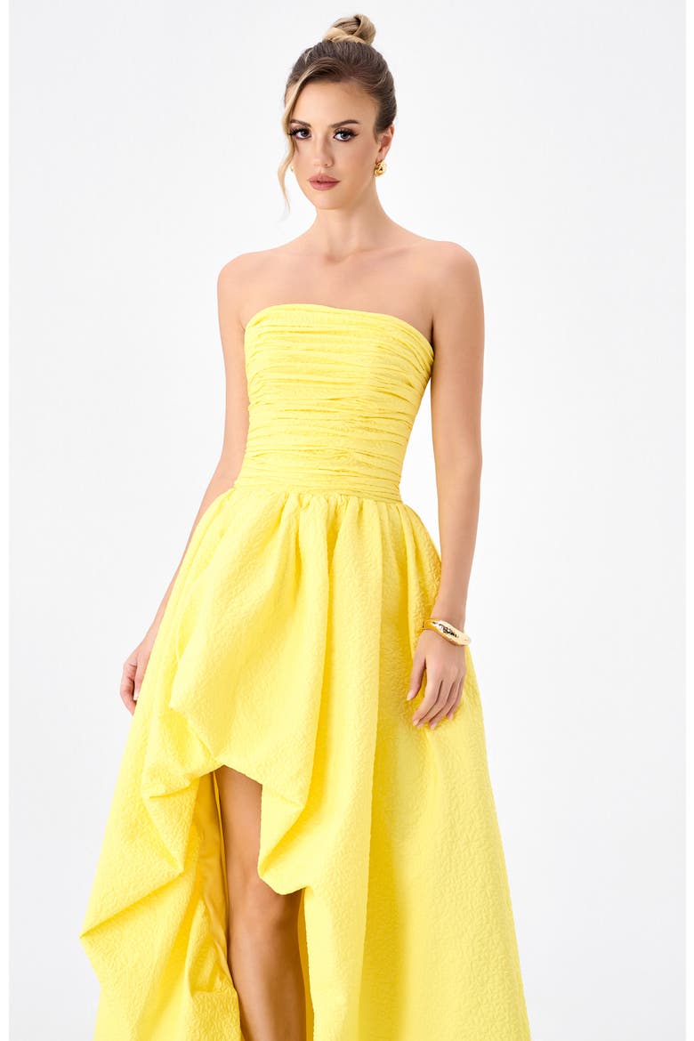 Clover Strapless Balloon Hi Lo, Alternate, color, YELLOW