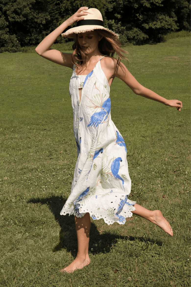 Parrot Dress, Alternate, color, Cream