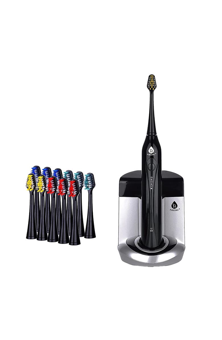 PURSONIC Deluxe Plus Electric Rechargeable Toothbrush with Built In UV sanitizer, Alternate, color, Black