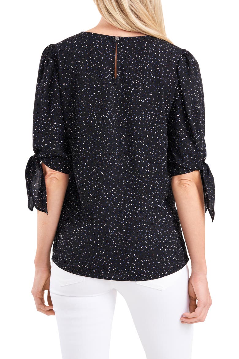 Delicate Tie Sleeve Blouse, Alternate, color, RICH BLACK