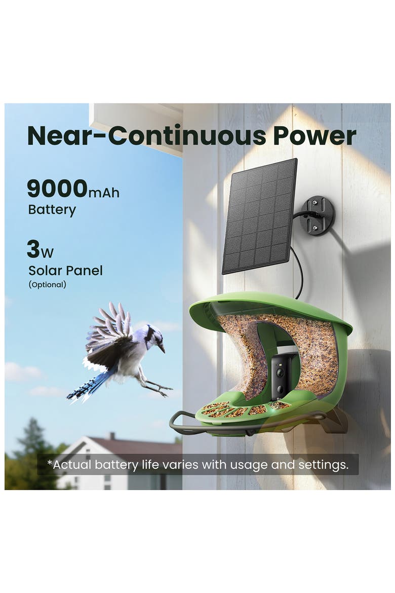 Feeder 2 Lite Smart Solar Bird Feeder, Alternate, color, GREEN