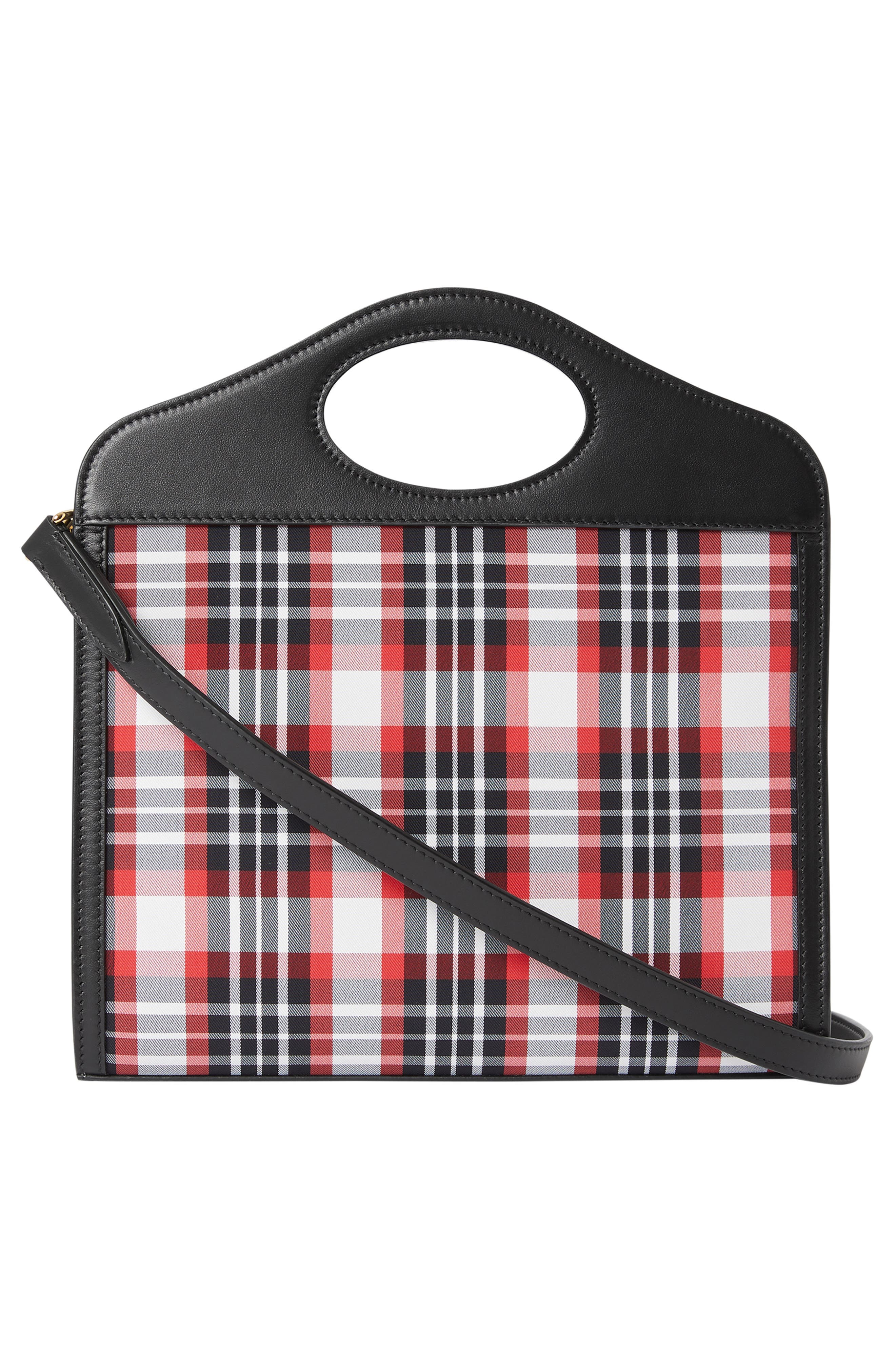 Mini Olympia Tartan Pocket Crossbody Bag, Alternate, color, RED/ WHITE