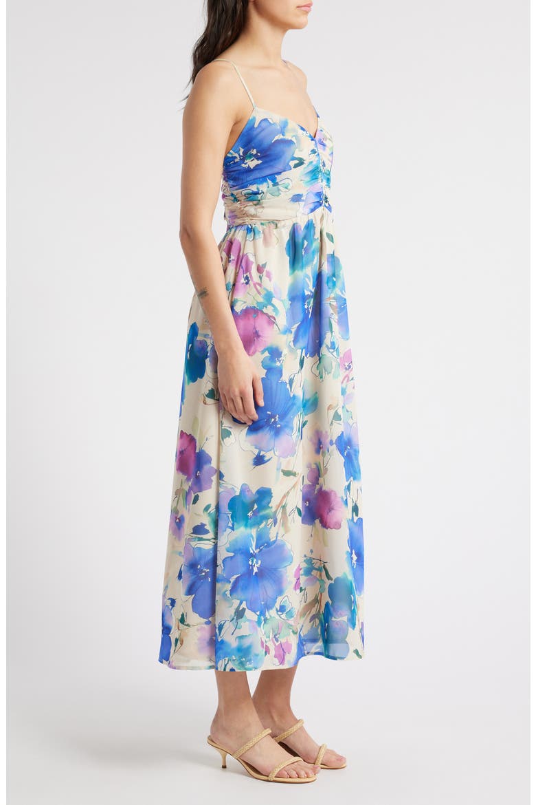 Floral Lane Midi Dress, Alternate, color, PURPLE FLORAL MULTI