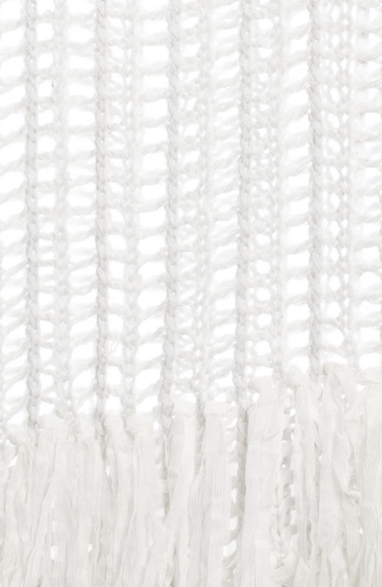 SAACHI Fringe Trim Crochet Topper, Alternate, color, White