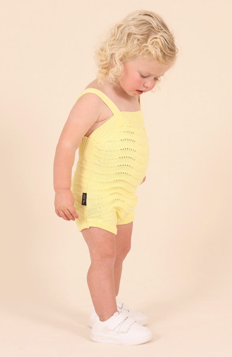 TINY TRIBE Cotton Knit Romper, Alternate, color, Yellow