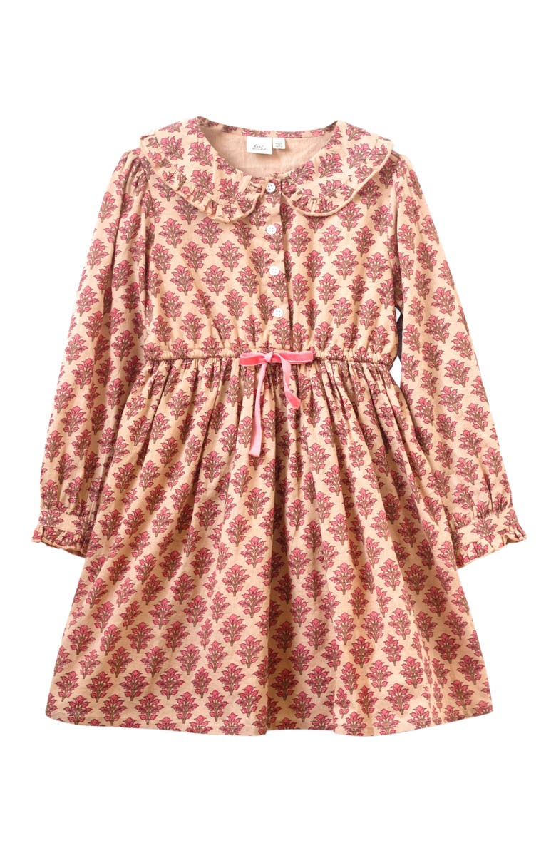 Beet World Girls' Long Sleeves Dress with Velvet Tie, Alternate, color, Vintage Pink