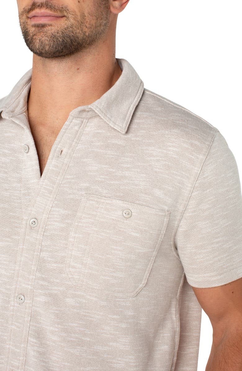 Liverpool Los Angeles Short Sleeve Slub Knit Button-Up Shirt, Alternate, color, 