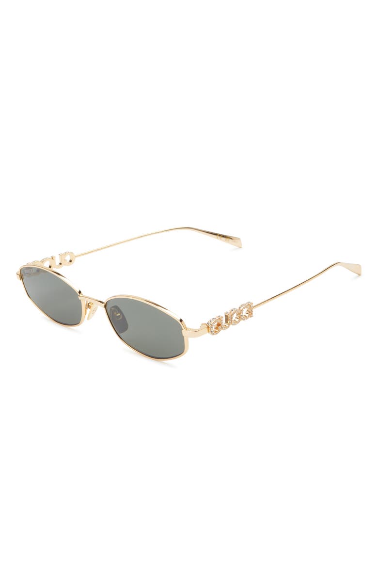 Gucci 55mm Oval Sunglasses, Alternate, color, Gold