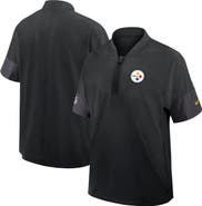 Nike Men's Nike Black Pittsburgh Steelers Sideline Short Sleeve Quarter-Zip Performance Coach Jacket