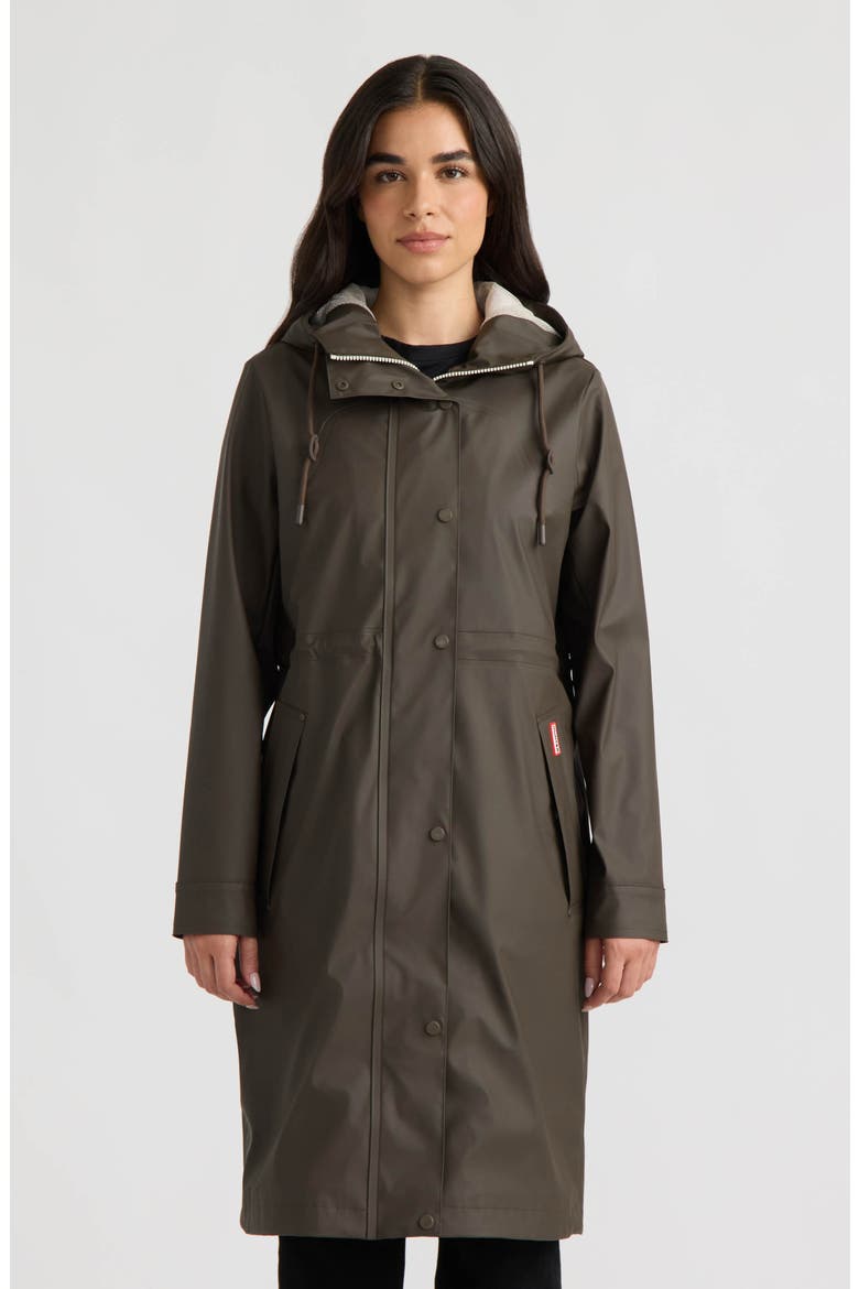 Darcy Longline Rubberized Rain Coat, Alternate, color, BROWNIE