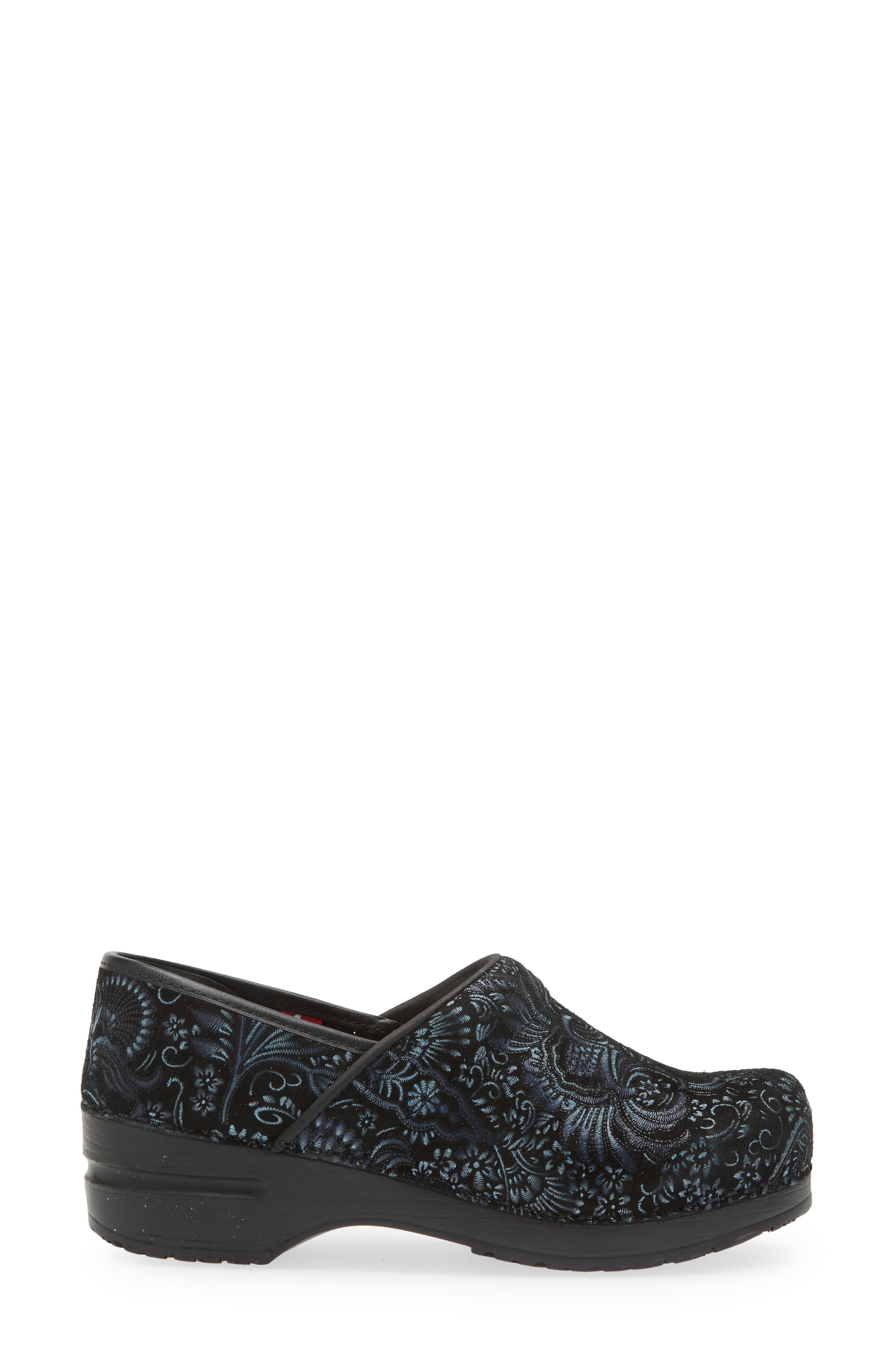 Sanita Boteh Paisley Print Clog, Alternate, color, Blue Paisley