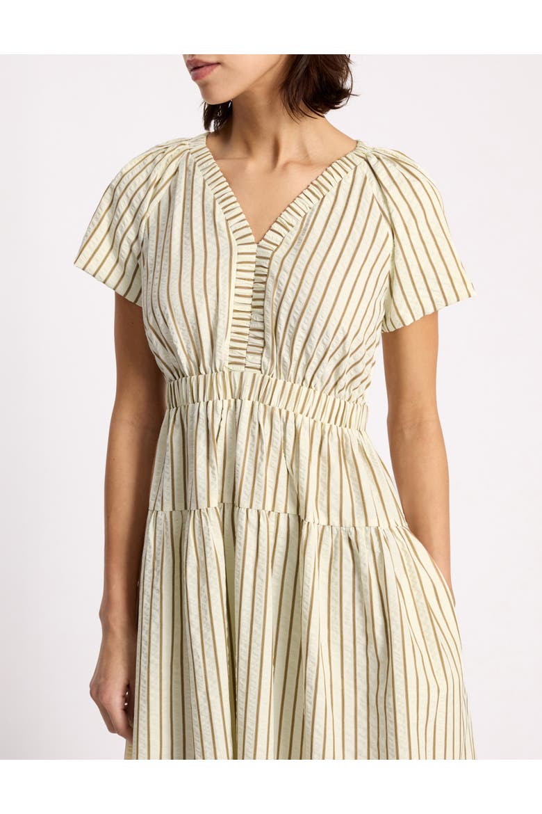 Stripe V-Neck Maxi Dress, Alternate, color, Neutral