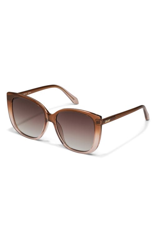 Quay Ever After 58mm Cat Eye Sunglasses In Coffee Doe/brown