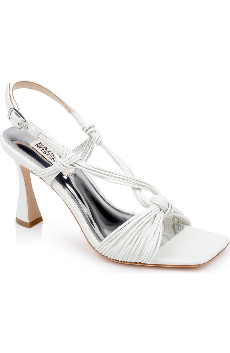 Badgley Mischka Collection Carmine High Shine Slingback Sandal, Main, color, Soft White
