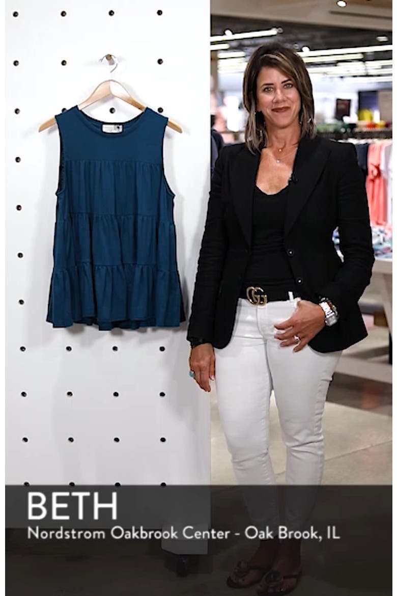 Tiered Ruffle Cotton Blend Tank Top video