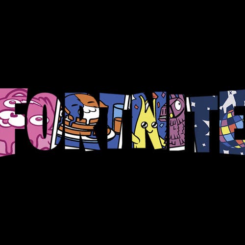 Fortnite Boy's Classic Logo Character Fill Graphic T-shirt In Black