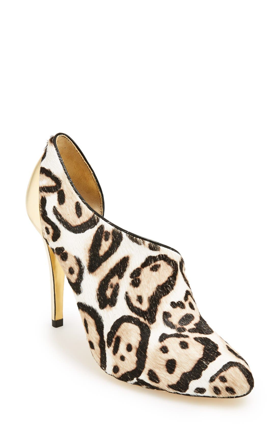 'Erulale' d'Orsay Bootie, Main, color, BLACK/ NUDE HAIR CALF