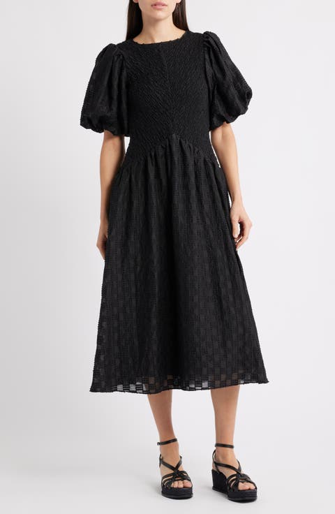 Tahia Textured Midi Dress