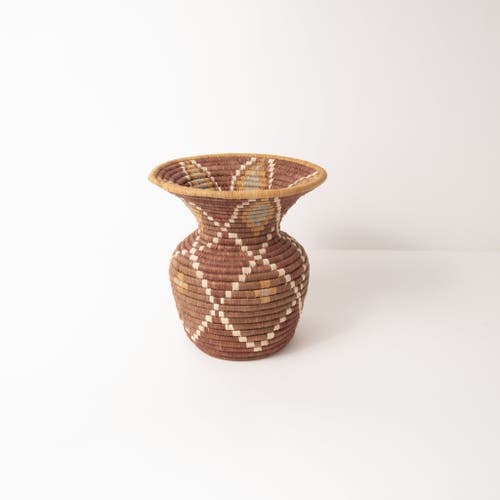 Maadili Collective Kaleidescope Trumpet Vase In Brown