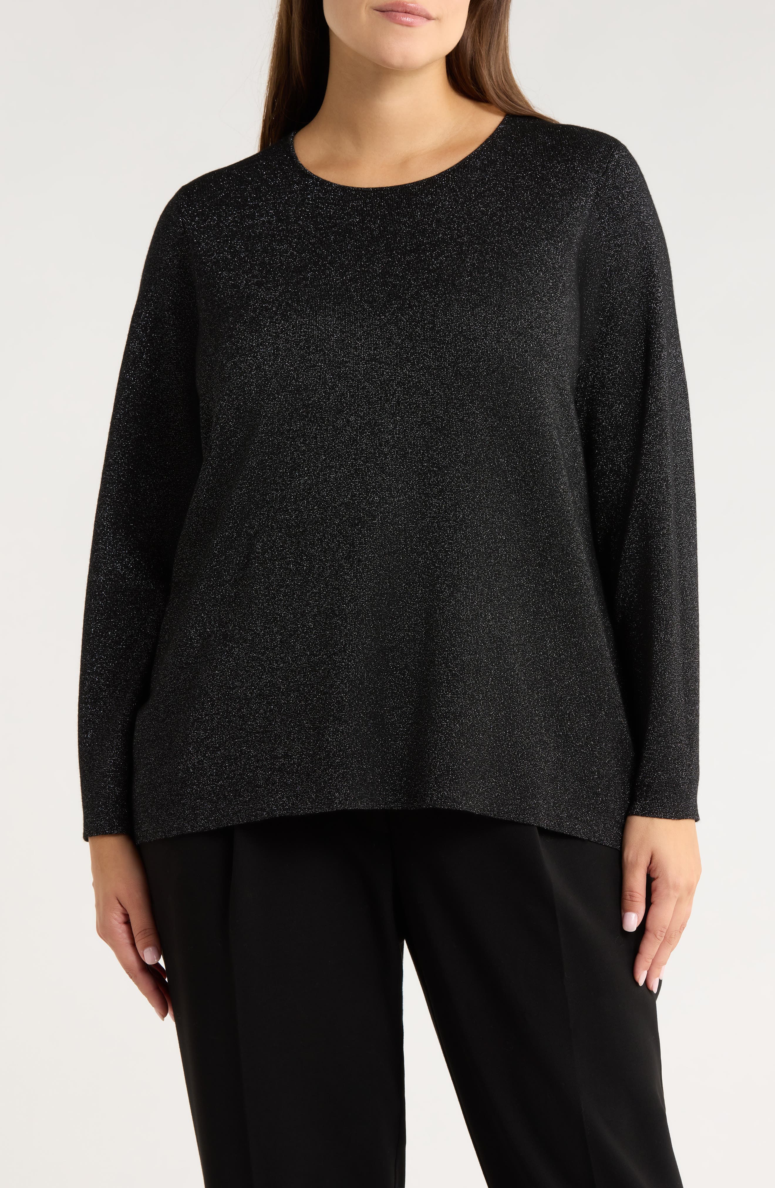 Metallic Shimmer Wool Blend Sweater - image 1