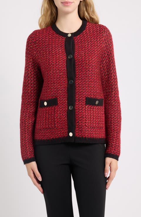 Lurex Boucle Cardigan