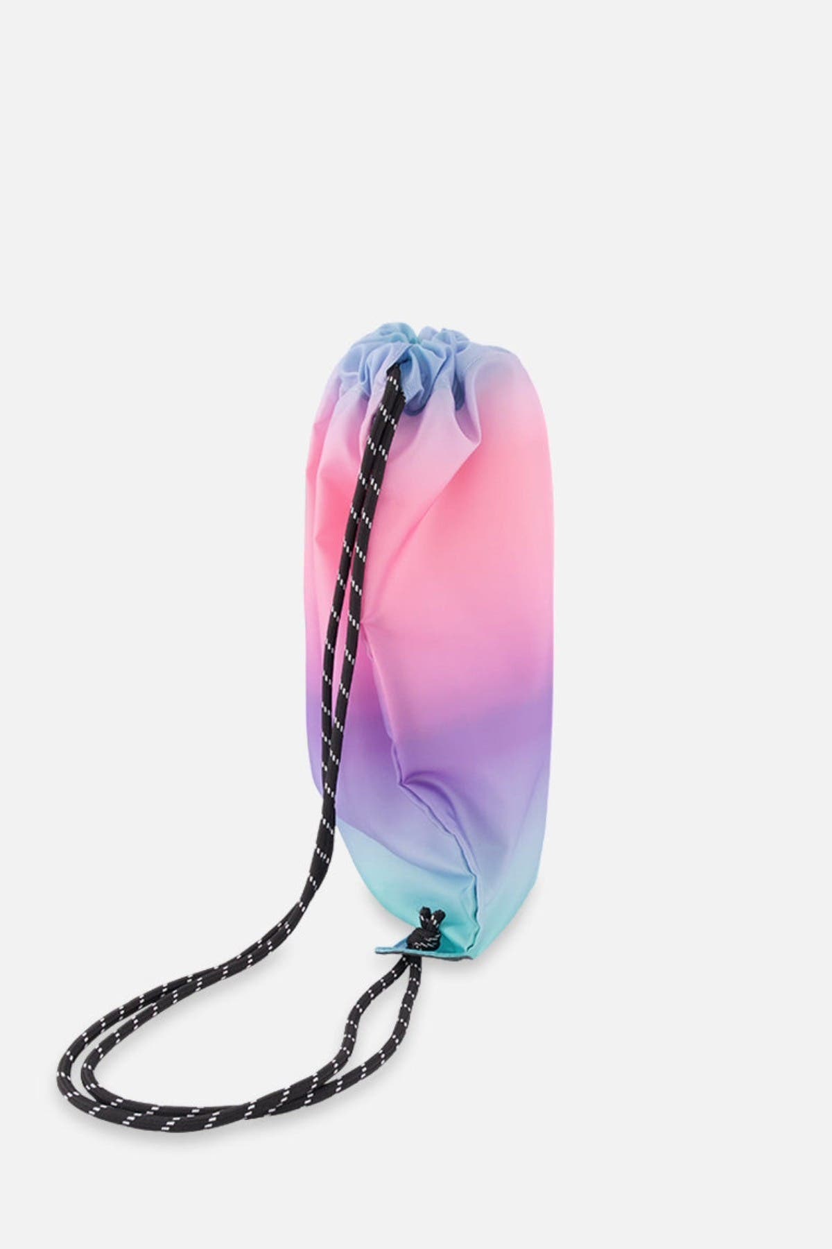 Deux par Deux Gradient Durable Functional Lightweight Drawstring Bag, Alternate, color, Blue And Mauve Gradient